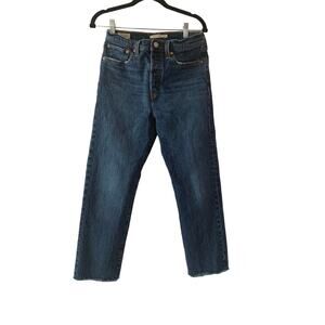 Levi's Wedgie Straight Button Fly Raw Hem Waterless Jean Women's Size 28
